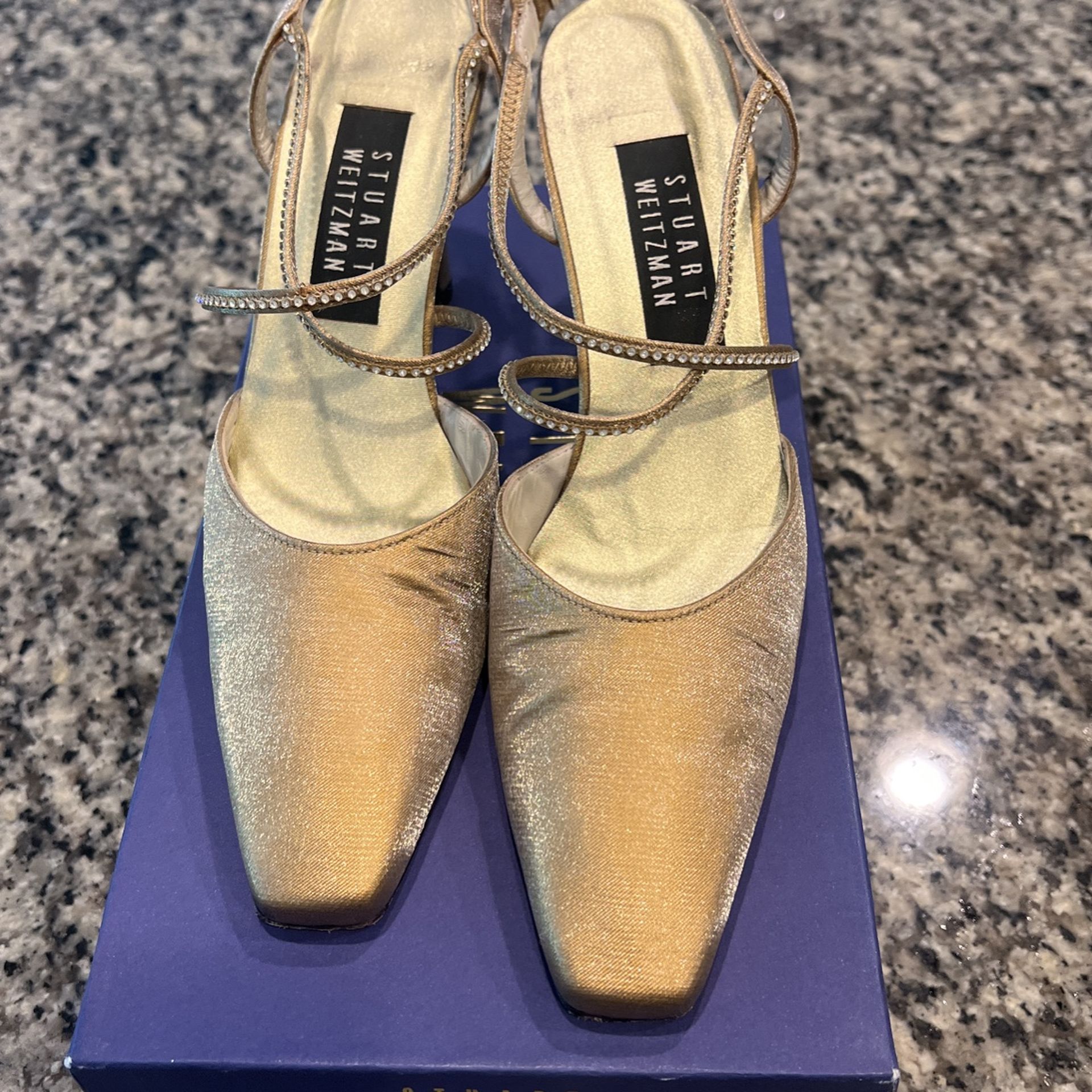 Stuart Weitzman Gold Prom Shoes 8 1/2