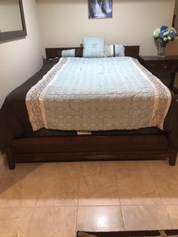 Queen Size Bed With Side Night Stand (mattress Included)