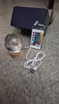 LED Crystal Ball Night Light with Remote