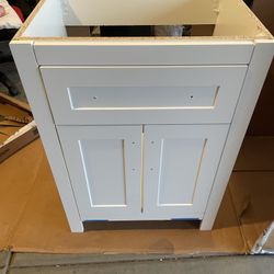 Home Decorators Collection Clady 25 in. Single Sink White Bath Vanity with Silver Ash Cultured Marble Top (Assembled) 