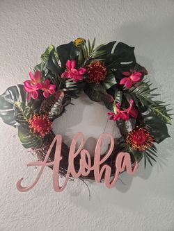 Aloha Hawaiian Tropical Wreath