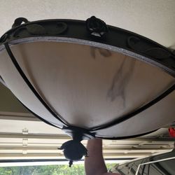 Bronze & Glass Semi Flush Light Fixture