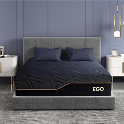 MLILY EGOHOME 14-Inch Queen Size Memory Foam Mattress – Back Pain Relief, Cooling Copper Gel, Bed-in-a-Box, Made in USA, CertiPUR-US Certified, Medium