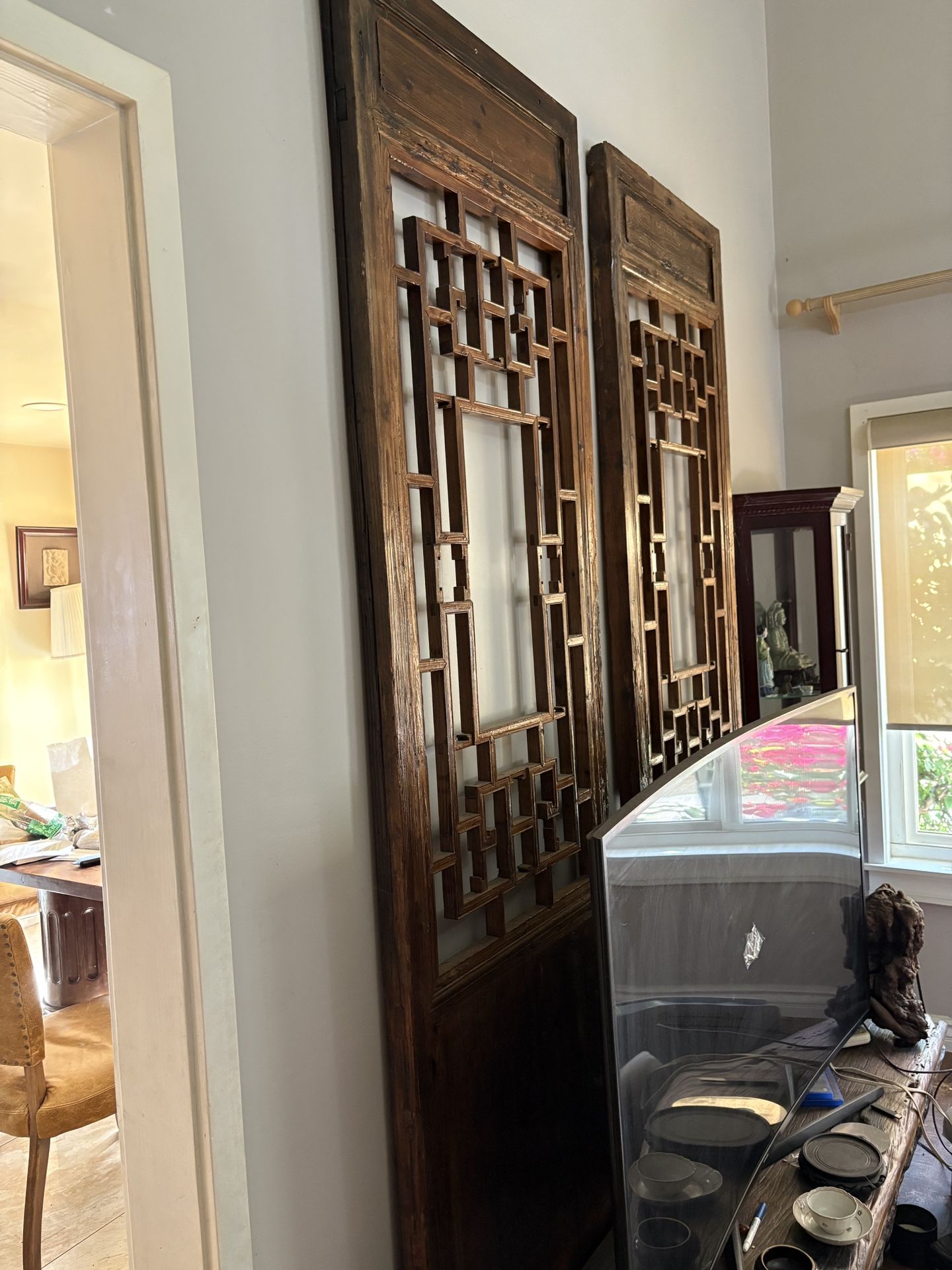 Old Chinese Three decorative wooden doors