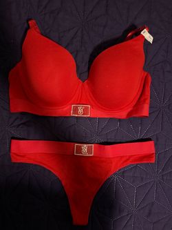 Victoria's Secret Red Bra and Thong Set