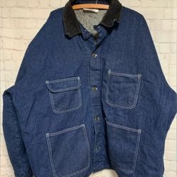 Vintage Bob Barker Jean Blanket Lined Chore Prison Coat Jacket Size 3XL