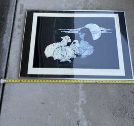 Vtg Marlene McGoffin Countin Sheep Signed Ltd Ed 30/175 Children Nursery Large