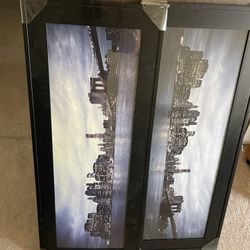 2 City Scape Pictures With franes 