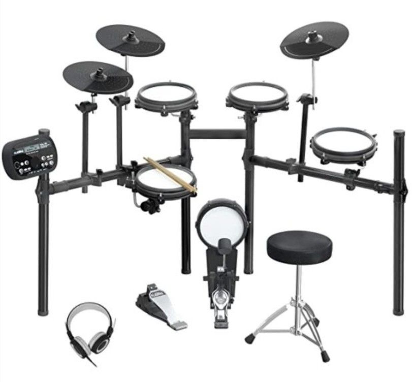 Lagrima Lag-710 Mesh Kit Electric Drum Set, 8 Piece Electronic Drum Kit With Adjustable Drum Throne, Drum Stick, Connection Cables. $180 New!