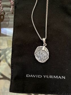 David Yurman Silver Shipwreck Coin necklace