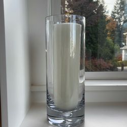 Pottery Barn Glass Hurricane Candle Holder And Candle 