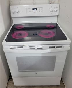 Stove Glass top smooth top white ge