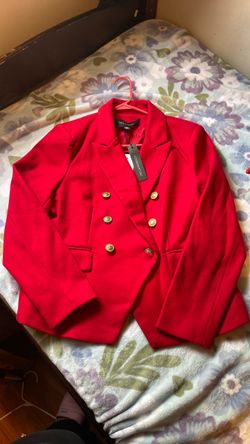 Meg & Margo Red Double-Breasted Blazer