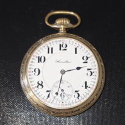 Hamilton 1915 992 21j 16s Railroad Pocket Watch Gold Filled Montgomery Dial Runs