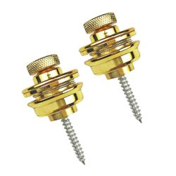 Gold Guitar Strap Lock Buttons 2-Pack ML0109-Gold - New