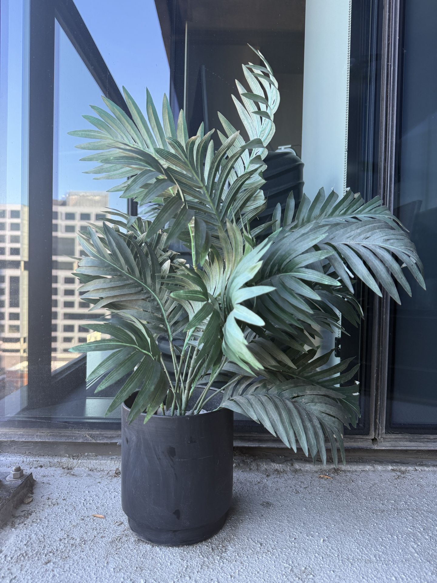 Faux Plant With Pot And Pebbles