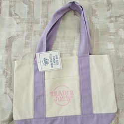 Purple Traders Joe's Mini Tote Bag