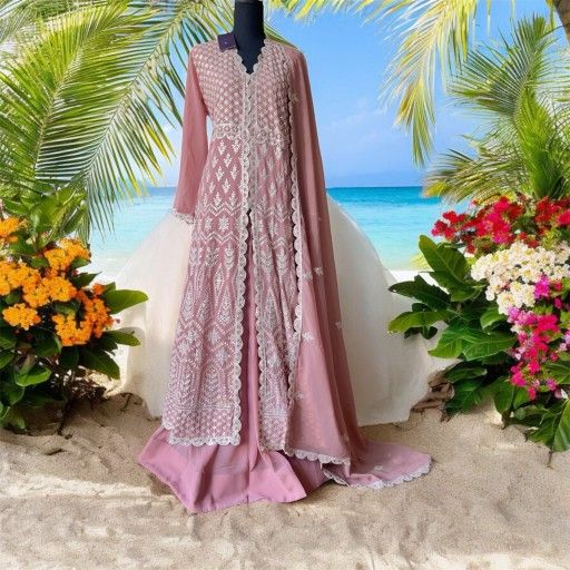 Rose Gold Gown, Gorgeous party dress, Anarkali Suit, gown dress, wedding gown