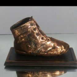 Vintage Copper Shoe Bookend - Figurine - Paperweight - Sculpture 6"X4"