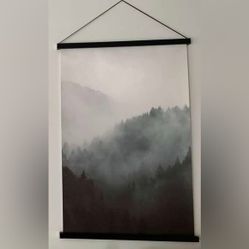 Foggy Forest 24x36 Wall Art Fabric Panel Without Frame 