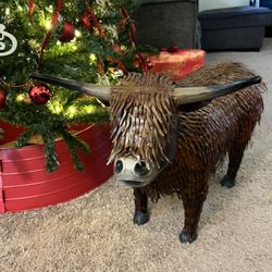 Metal Highland Cow Home Decor