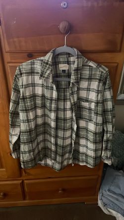 White and green flannel size large