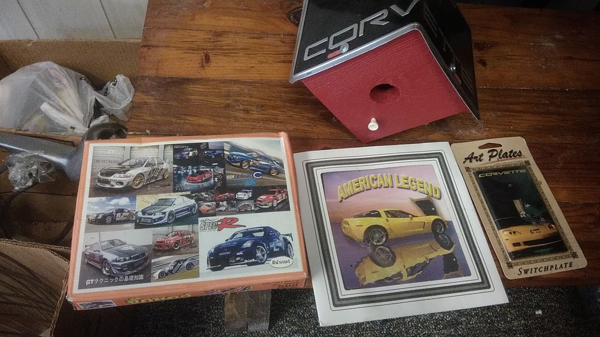 Corvette car lot birdhouse puzzle light cover