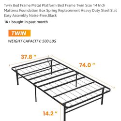 FREE Folding Twin Bed Frame And Memory Foam Mattress
