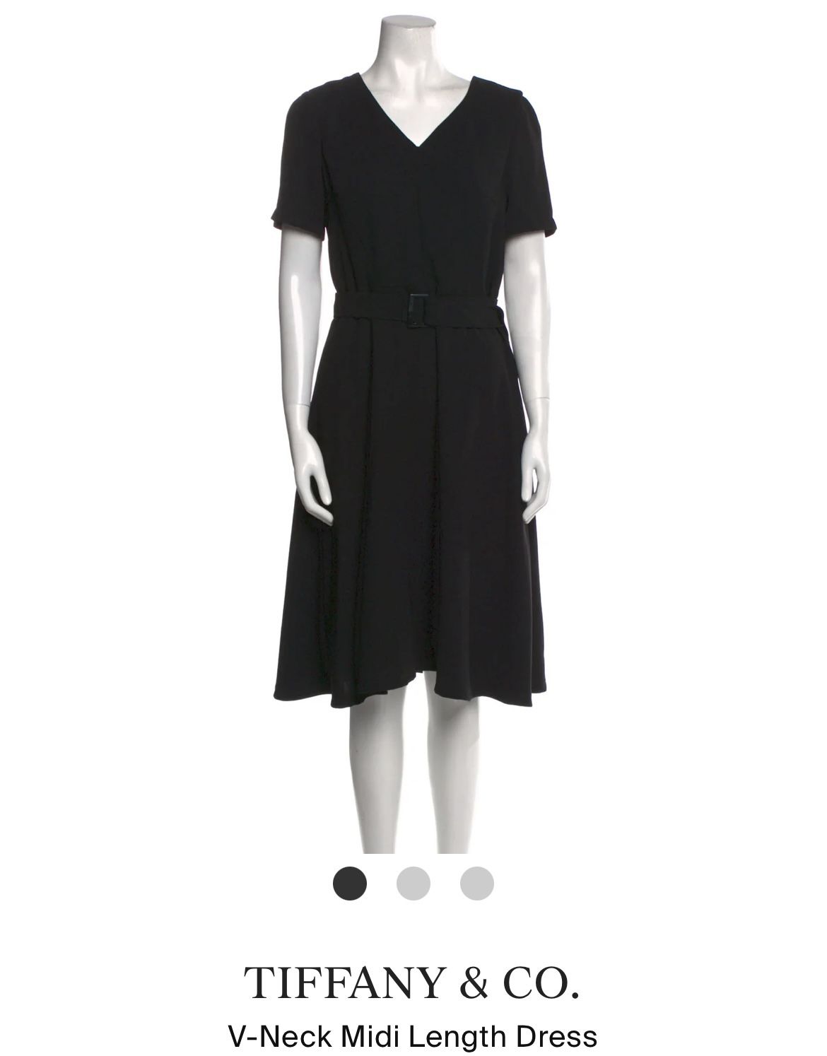 Tiffany & Co Warehouse Black V-Neck Belted MIDI Shift Dress for Sale in  Long Beach, CA - OfferUp