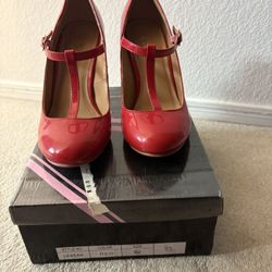 Red High Heel Mary Jane’s Size 8.5