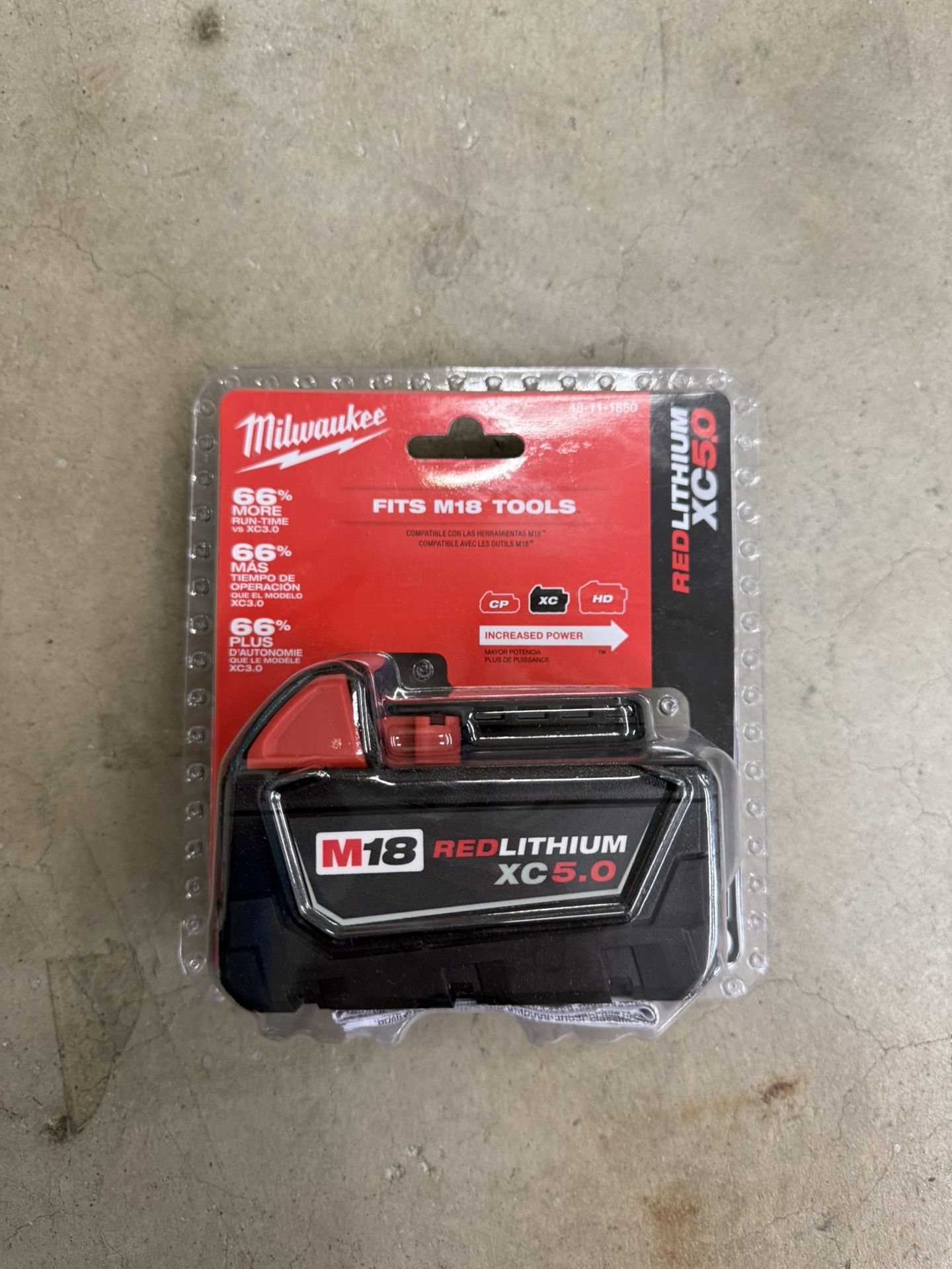 Milwaukee 48-11-1850 M18 Redlithium 5.0Ah Bat Pack