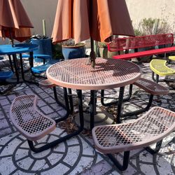 Round Expanded Metal Tables For $350.00