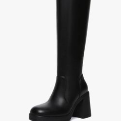 Athlefit Black Knee High Boots for Women Platform Size 8.5