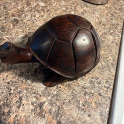vintage hand-carved Mexican ironwood turtle sculpture