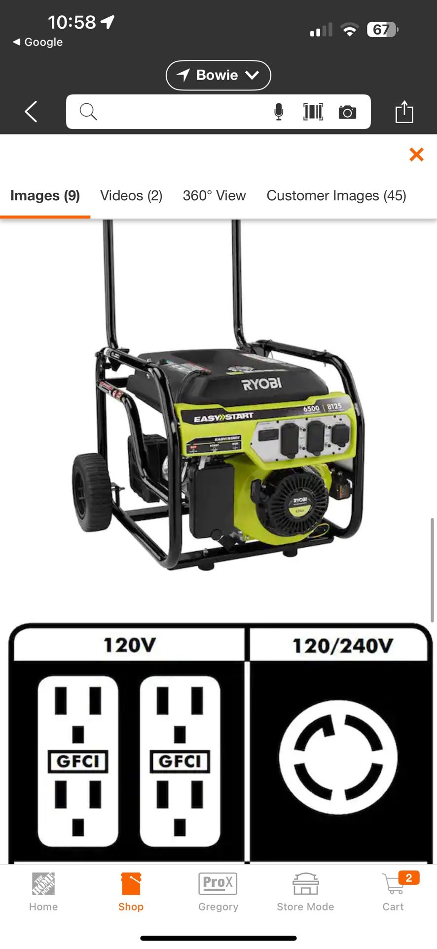 6500 Watt Portable Generator