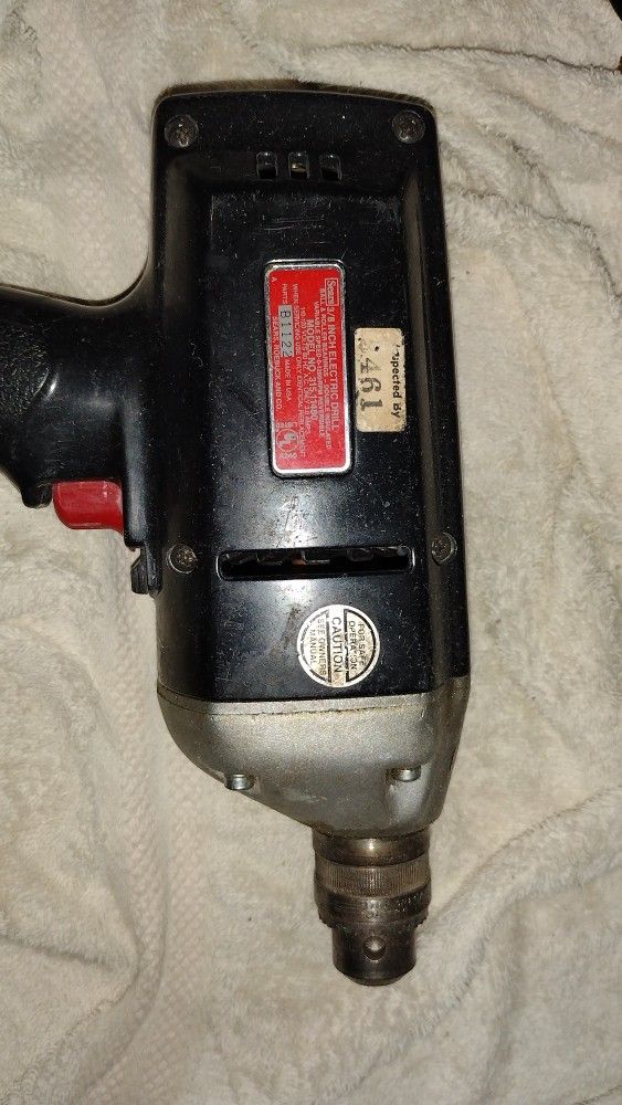 CRAFTSMAN 3/8” Electric Drill. Reversible. Model #(contact info removed)1. Works Great.