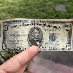 Rare $5 blue note bill silver 1953 series