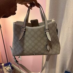 Monogram Tote Handbag with Crossbody Strap