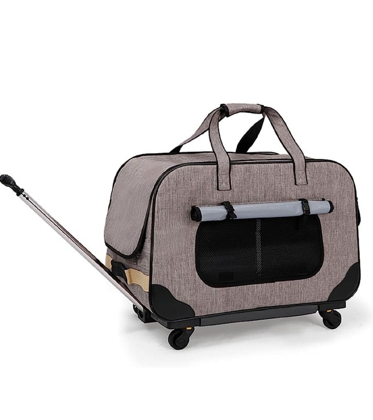 Was 130$ ELEGX Large Space for Up to (28 LBS-35 LBS) Pet Rolling Carrier with Detachable Wheels, Plenty of Room, Collapsible and Breathable, for Car S