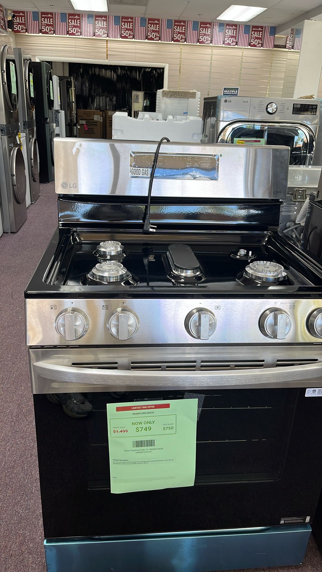 Gas Stove Stainless New Open Box
