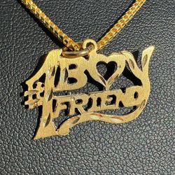 Jewelry 14k solid yellow gold #1 best friend Pendant charm