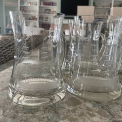 Set Of 6 Schooner Etched Mugs With Handle