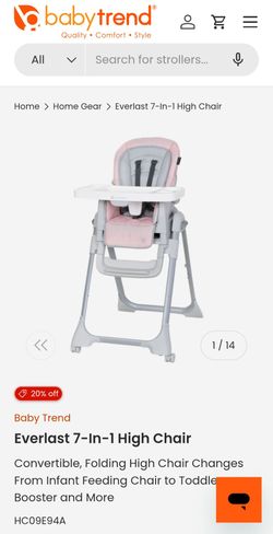 Baby Trend Everlast 7-in-1 High Chair – Pink Stone, Brand New in Box