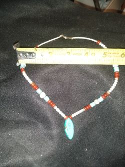 handmade turquoise Pearl necklace