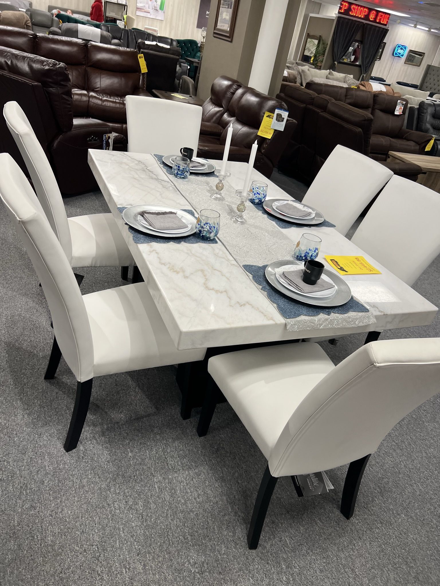 Marble Dining Table with 6 Chairs for Sale in Hattiesburg, MS OfferUp