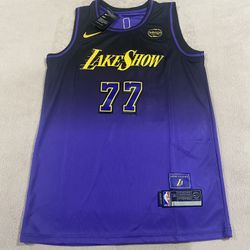 Nike Luka Dončić Lakers City Edition Swingman Jersey Black Purple Sz 50 XL