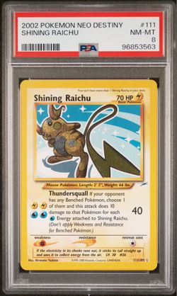 2002 POKEMON NEO DESTINY SHINING RAICHU PSA 8