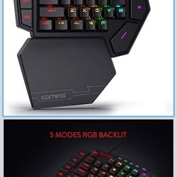Redragon K585 DITI Wired One-Handed RGB Mechanical Gaming Keyboard, 42 Keys Type-C Professional Gaming Keypad w/Upgraded Hot-Swappable Socket, 7 Onboa