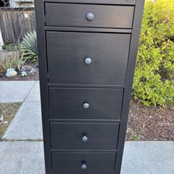 Black Solid Wood Hemnes Dresser Chest of Drawers Furniture Great Condition Originally $500