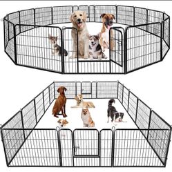 NEW 16 PANEL PET PLAYPEN DOG FENCE ANIMAL KENNEL CAGE